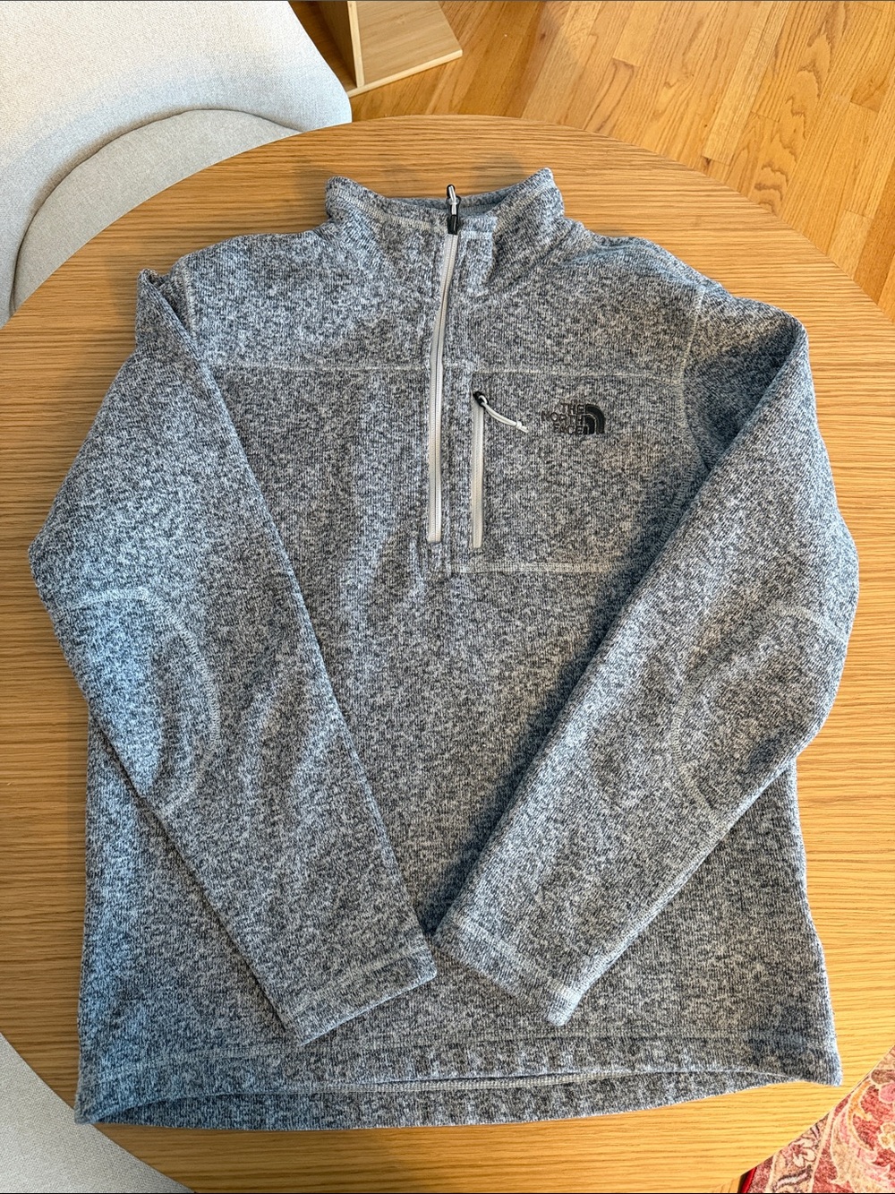 The North Face Men's Heather Gray Half-Zip Fleece Pullover